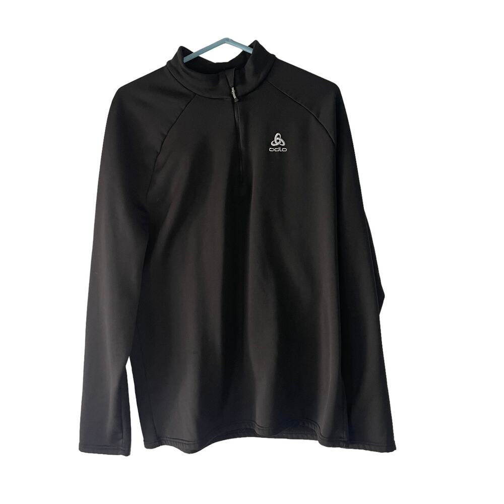 Odlo Men's Size XXL Black Snowbird Athletic Midlayer 1/2‎ Zip Sweater